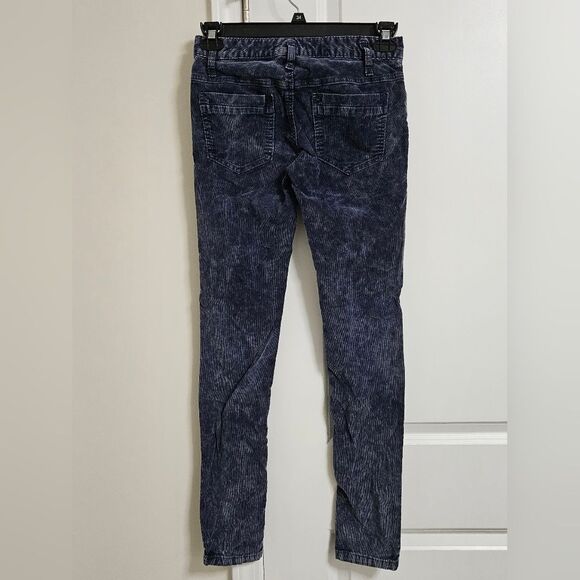 Free People Corduroy Skinny Pants Women's 26 (28x30.5) Blue Boho Low-Rise EUC - Picture 9 of 9